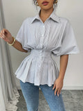 And Summer Fashion Striped Shirt Women's Summer New Casual Shirt