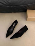 Small Thin Velvet Single Shoes Women's Shoes 2025 Autumn And Winter New Temperament With French Pointed High-Heeled