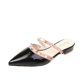 Half Slippers Women 2025 Summer New French Rivet Low Heel Cool Slippers Casual Fairy Dress