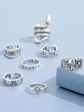 7pcs Engraved Ring Set-Outfit