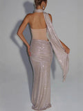 Women's Dress Dress Squinted With Sleeveless Breasted Banquet Dress Women