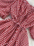 Vintage Women Spaghetti Strap Plaid Dress Female Elegant Short Puff Sleeve High Waist A-Line Casual Vestidos New