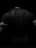 Demon Line Manuscript Spider Before And After Printing Short-Sleeved T-Shirt Summer Tide Necker Men's