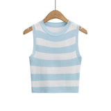 Summer New Top Sleeveless Short Knitted Vest Female