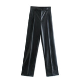 New Summer Style Straight Tube High Waist Shows Thin Solid Color Casual Pants