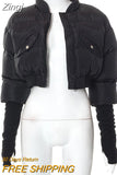 Women Fashion Solid Long Sleeve Zip Up Patchwork Pockets Velvet Jacket Coats 2023 Autumn Winter Women Streetwear