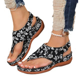 Word Sandals Women 20255 National Wind Embroidery Flowers After Buckle With Slopes And