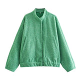 New 15 Color Loose Casual Jacket Street Y2K Collar Dark Buckle Coat Female