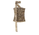 Women's Clothing INS Net Red Explosion Sexy Fashion Leopard Print Hanging Neck Tops Can Be Worn