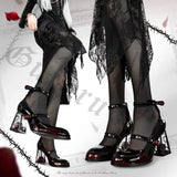 Rose Coarse Heel High Heels Mary Treasure Shoes Retro Single Shoes 2025 New Spring And Autumn