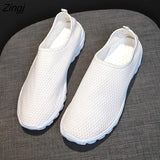 Cartoon Nurse Doctor Print Women Sneakers Slip on Light Mesh Shoes Summer Breathable Flats Shoes Zapatos