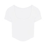 Zingj T-Shirt Women's 2024 New Irregular High Waist Sexy Hot Girl Short Tight Show Thin Short Sleeve