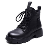 Layer Of Kraft Rubber Foam Bottom Single And Velvet Inner Leather Martin Boots Woman With Height 4.5