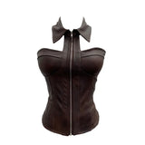 Shot With Chest Pad Hanging Neck Sling Vest Babes Design Pu Skin Tight Short Sleeveless Top Woman