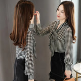 Lattice Long Sleeve Chiffon Shirts Blusa Mujer Elegante Blouses Woman Blusas Mujer De Moda 2023 Offfice Ladies Tops 6436