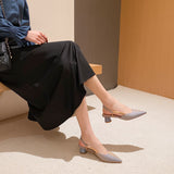 Summer New High Heel Head Sharp Fashion Sandals Women's Thick Heel In The Single