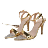 Heels New Temperament Drill High Heel Sandals Women Buckle Tip Fine Heel Fashion