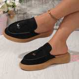 Large-Size New Autumn 2025 New Fashion Single Shoes With Flat Comfortable Thick-Soled Slippers Women's