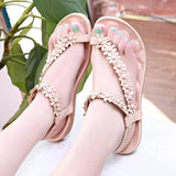 Size Women's Shoes National Wind Flowers Sandals Women's Bohemian Sandals Beach