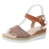 Word With Slope And Fish Mouth Sandals Women Summer New Buckle Outside Wearing Beach Cool