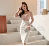 High Waist Bow Shaping Pencil Skirt- Outfit