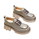 Small Leather Shoes Female English Wind 2025 New Autumn Color Fashion Coarse Heel Thick-Bottomed High-Le-Fulford