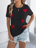 Shooting 2025 Spring And Summer Casual Love Short-Sleeved Knit Shirt Valentine's Day Dress Women's