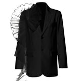 New Oversize Mesh Three-Dimensional Lotus Edge Irregular Loose Suit Casual Coat
