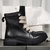 Men's Autumn And Winter Guangzhou Shoes Help The Leather Round Head Thick Sole Height Of The Leisure Shoes With Martin Boots Men's Board