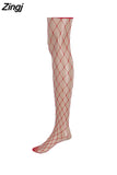 Hot Sales Women Lace Long Stockings Mesh Sheer Fishnet Black Stockings Hollow Out Stretch See Through Stockings