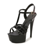 Zingj Artifact Model High Heels Thin Heel Sexy Waterproof Table 13Cm15cm Sandal Female