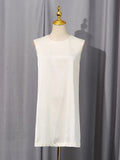 Light Luxury Short Dress 2025 Autumn New Sleeveless Lace Sexy Slimming Dress