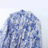 Summer Dress With Belt Laminated Decorative Print