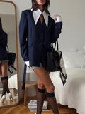 New Fake Two-Piece Spliced Suit Jacket Women Loose Fashion High-End Temperament Out Of The