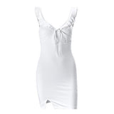 Zingj Summer New Fashion Sexy French V-Collar Summer Vacation Package Hip