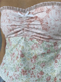 Lace Stitching Plaid Bandeau Top- Outfit