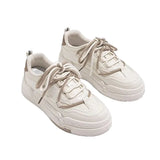 Purple Shoes Women In The Autumn Of 2025 New Round Head Thick-Soled Fashion Casual Shoes Students Low Help Lace Small White