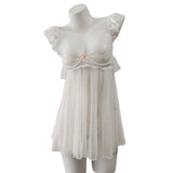 New Sexy Pajamas Female Summer Emotional Fun Small Breast Lace Splicing Slings Hollow Mesh Yarn