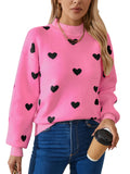 And Winter Valentine's Day New Sweater Women's Fashion Love To The Collar Collar Knitted