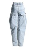 Zingj Winter New Korean Version Structural Trend Fashionable Straight Leg Jeans Women's High Waist Loose Thin Casual