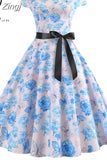 Polka Dot Print Women Summer Dress Vintage Swing Rockabilly Robe Femme Elegant Party