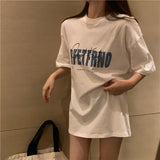 Zingj T-Shirt Women's Spring And Summer 2024 New Korean Version Hong Kong Flavor Retro Print Student Long Top Bottom