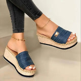 Women's Shoes Factory Price Sales High Heel Slope And Rubber One-Character Flattening Women Cool Tow And
