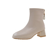 Boots Women's New 2025 Autumn And Winter Naked Boots Femininity Retro Short Boots Women's Heads Thick And Single Boots