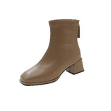 Boots Women's High-End Boots Spring And Autumn New Martin Boots Coarse And Korean Version Of Thin Boots After Zipper Single