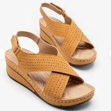 Women's Shoes Summer Women's Sandals Slope And Breathable Magic Thick Bottom Hollow Sandals Large