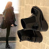 Martin Boots Crocodile Skin High And Coarse And Short-Headed Female Boots Korean Version Of The Paint Skin Short Boots