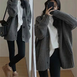 Hooded Knitted Cardigan Women's Long Sweater Women's Coat In The Autumn And Winter Of