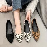 Leopard-Print Soft-Bottomed Velvet Shoes Women 2025 New Flat Velvet Flat For Good Things Shallow Mouth Comfortable Single