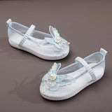 Zingj Shoes Hanfu Embroidered Shoes Girls Mesh Gauze Ethnic Style Ancient Costume Embroidery Small Butterfly Shoes Children's Dance